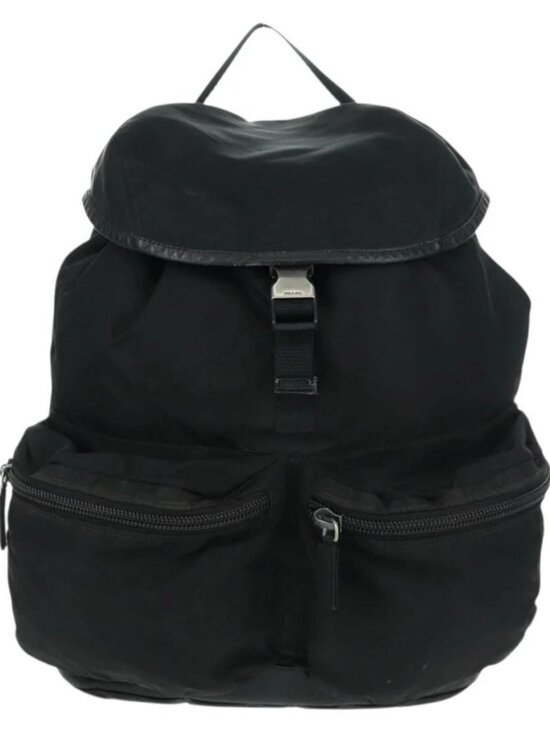 PRADA Backpack Nylon Black Silver Auth bs31873 main image 14